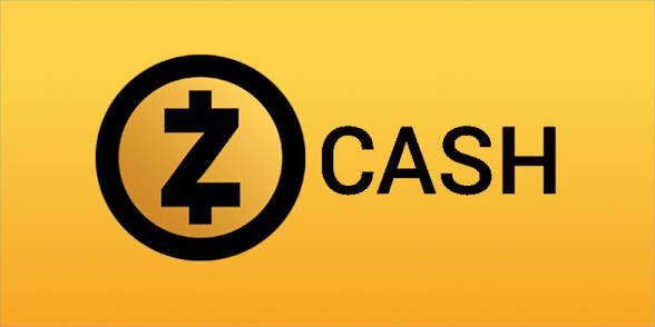 ZCASH logo with a stylized 'Z' symbol in a black circle on a yellow background.