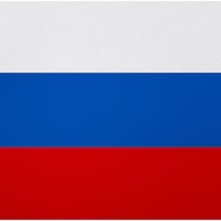 The flag of Russia featuring three horizontal stripes of white, blue, and red.