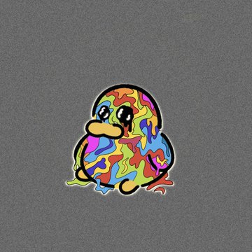The image features a colorful cartoon duck sitting on a gray background, with its head tilted downwards as if looking down at something below. The duck has a sad expression, giving off an impression of loneliness or melancholy. The text accompanying the image reads "I'M giveaway #20 GTD WL spots of @Duckiess_on_Eth How To enter ➠Follow @Duckiess_on_Eth & @0xlyra_web3 ➠Like + RT this post ➠Drop EVM address Turn on both notification Ends in 24 hours. Good luck all".