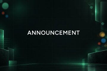 Title card with the word 'ANNOUNCEMENT' in white text on a dark background with green light effects and bokeh circles.