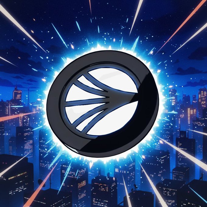The image features a stylized black circular emblem with a futuristic wave/arrow design, set against a vibrant night cityscape backdrop with dramatic blue and red light streaks radiating outward, visually reinforcing the post's themes of speed and technological disruption. No specific text, tickers, or numbers are visible in the image itself, though its dynamic energy complements the post's emphasis on Sonic's high-performance 400K TPS execution and infrastructure capabilities.