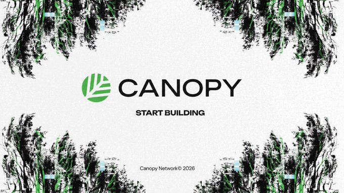 A graphic with the logo 'CANOPY' and the text 'START BUILDING' surrounded by a distorted, glitchy border effect, with 'Canopy Network© 2026' at the bottom.