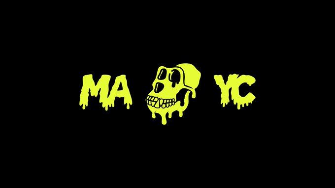 A black background displaying the text 'MA YC' in dripping yellow font, with a melting yellow skull replacing the letter 'F'.