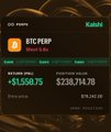 The image shows Binance futures trading data displaying BTC.PERP with a 24-hour price change of +$1,509.75 (+2.00%) and a position value of $238,714.78. This accompanies a post analyzing Bitcoin's recent monthly close above $76K, noting it reached Fibonacci targets but now faces the key $83K-$85K resistance level.