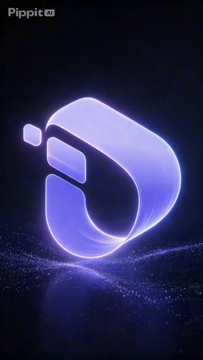 The image features a large, glowing logo with the letters "I" written in a unique, neon-like style against a black background. The logo appears to be floating or hovering above the surface of the image, creating an interesting visual effect. The caption below the image provides additional information about the post and its context.