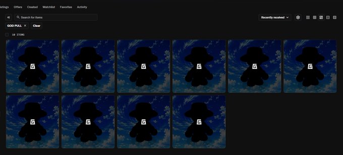 A dark-themed dashboard showing a grid of 10 identical placeholder image thumbnails with a small lock icon in the center, displaying 36 items total in the gallery.