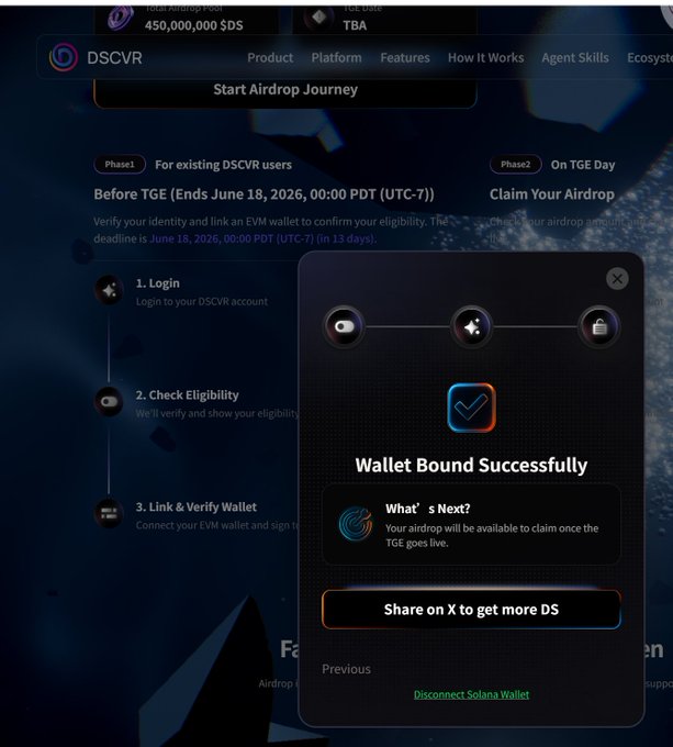 The image features a screenshot of a website for the DSCVR Web3 Social Platform, which allows users to purchase and hold digital tokens called ether. These tokens can be later exchanged for Ether using the platform's wallet integration service. The image also displays the registration form on the Dscvr hub site, offering an opportunity for users to become members of this social platform or participate in its token buying process. The website offers a simple and straightforward registration system with clear instructions to follow.