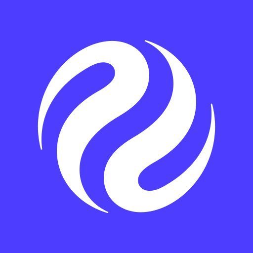 The Injective logo, a stylized white swirl design on a purple background.