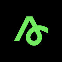 A green stylized 'A' logo on a black background, possibly representing a brand or company emblem.