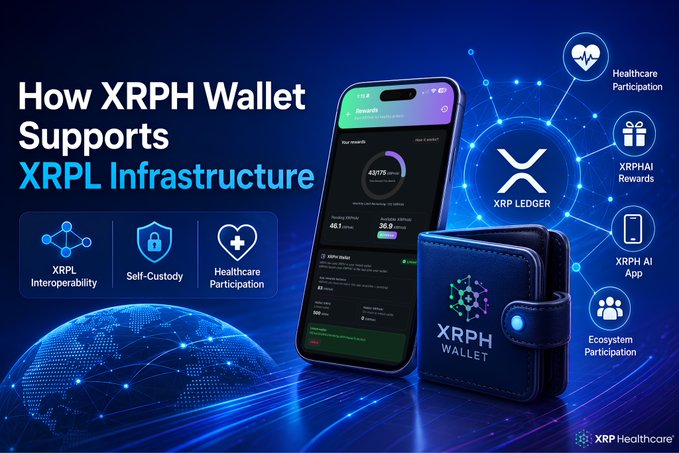 XPHR wallet app features a blue and purple design, with icons for XPHR, XPRP, and XPHR ledger integration.
