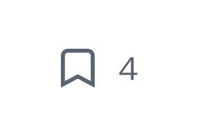The image shows a bookmark icon next to the number "4," indicating four saved items, which paired with the post "really?" suggests skepticism or disbelief about having only four bookmarks saved.