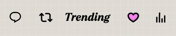 A graphic showing social media icons—a comment bubble, retweet arrows, the word "Trending," a heart, and analytics bars—on a grid background.