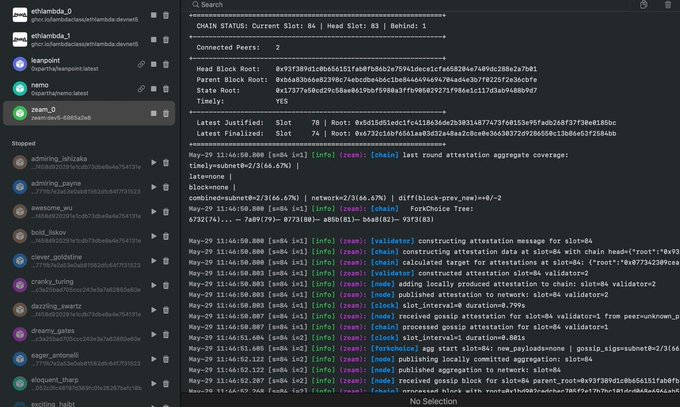 The image shows a computer screen displaying a webpage, likely related to the development of an Ethereum project or a similar cryptocurrency. The text on the page indicates that the project is moving forward, with a focus on Lean Ethereum and @ethlambda_lean. The image also includes a caption about the post's content, which reads: "Focus on what is in the image and how it relates to the post."