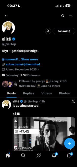 The image shows a Twitter feed with multiple posts, including one that says "First win Ayo, thank you BakyXRTtW2cdivHrqoENQhSfaMjGLRgDudV8QSBGcKNf". The post is titled "Post 17K" and has been retweeted by @elita.