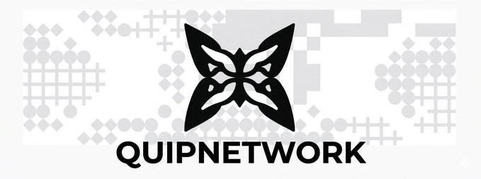 The image features a logo for Quip network that includes a butterfly graphic design with black text. The butterfly symbolizes the concept of Quip network as a place to create value through distributed computing, rather than just focusing on transactions. This unique approach sets Quip network apart from other crypto networks and makes it stand out in the post where it is described as "most people still see crypto networks as places to move value".