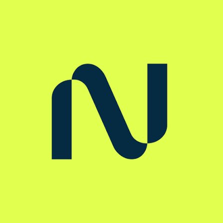 The image displays a stylized "N" logo on a yellow-green background, representing Nebius ($NBIS), whose earnings results and raised contracted power guidance are being highlighted in the post.