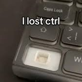 A meme image showing a worn-out keyboard with the Ctrl key visibly damaged/removed, captioned 'I lost ctrl' in white text overlay.