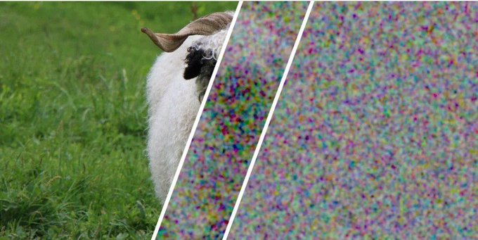 The image features a sheep with its head turned towards the camera, standing in a grassy field. The background of the photo is a blurred picture of another sheep's backside, which appears to be a collage or mosaic of multiple images. The image also contains text that reads "True randomness is not just another algorithm @quipnetwork is bringing Quantum hardware into the NFT world through Quantum Echoes where every mint is seeded by quantum verifiable randomness that nobody can predict".