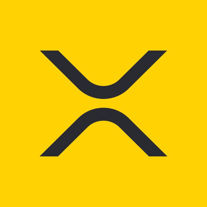 The XRP logo, featuring a black stylized 'X' design on a bright yellow background.