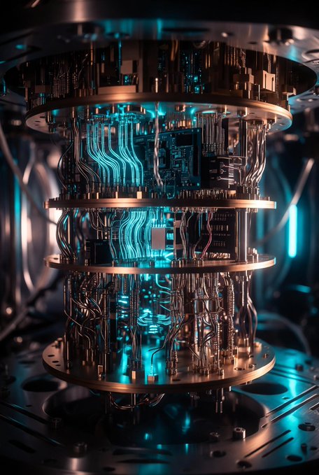 The image features a large machine with blue lights inside, which appears to be a supercomputer or a complex electronic device. The machine has multiple levels and seems to be an important component of a larger system. The surrounding area also includes wires and other electronic components that are likely part of the same system. The image is related to a post on social media where people have been paid to participate in a testnet, contributing their computing power to solve complex optimization problems for D-Wave integration.

The main focus of the image is the blue lights inside the machine and its intricate design. This machine could be used for various purposes such as scientific research or even gaming. The post highlights the importance of this system and how it has attracted a significant number of participants to contribute their computing power, which can help advance the field of quantum computing and other related technologies.