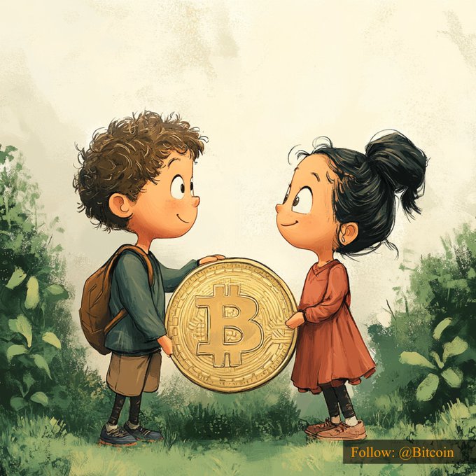 iced tea and a backpack are present on the grass, with two children holding a large golden coin between them.