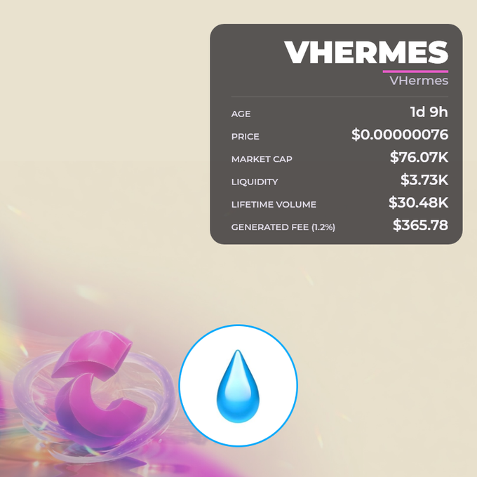 The image shows two posts related to verifying an account on Capminal Orbs. The first post is titled "Huge W for $VHERMES Congrats @VHermes_Agent and @retarddegeneth on getting verified on Capminal Orbs ꩜꩜꩜." This indicates that the account holder has been rewarded with a huge water drop, which is worth $Vhermes. The second post shows a sticker of an electronic device for sale in purple and blue colors. The image presents these two posts as part of a discussion on verifying an account.