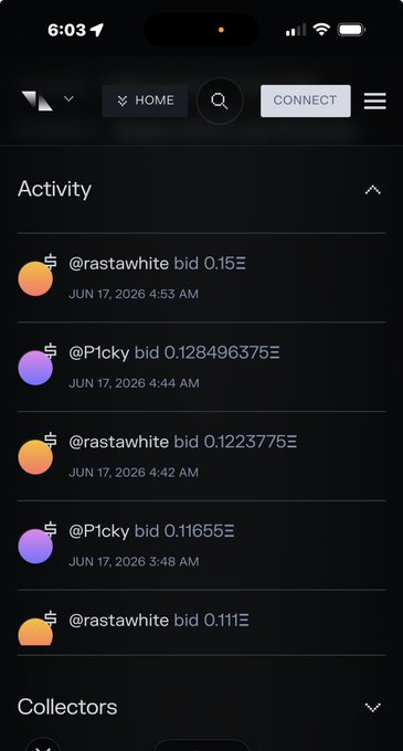 The image shows an iPhone screen displaying a list of social media accounts, including one for @TransientLabs High bid of 0.15 by @Lot22C Who else is bidding? Don't forget that if the bidding goes above !!!!!!!!!!!!!!!!!!!!!!!!!!!!!!!!!!!!!!!!!!!!!!!!!!!!!!!!!!!!!!!!!!!!!!!!!!!!!!!!!!!!!!!!!!!!!