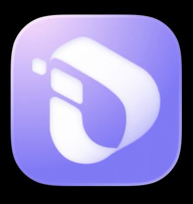 A purple app icon featuring a stylized white "D" logo is displayed on a black background. The icon's design appears to be the visual branding associated with InterLink Chain, representing the $ITL token being promoted as a strategic treasury asset in the accompanying post.