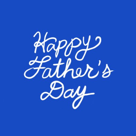 iced-over blue background with white cursive text "Happy Father's Day" in a playful font style.