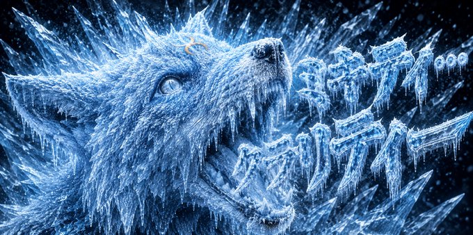 A frozen, roaring ice wolf with icicles and ice spikes alongside icy text reading "BITSTAMPS". The icy imagery visually echoes the post's plea to "melt this ice quickly," symbolizing the uncertainty and freezing anticipation around the Clarity Act.