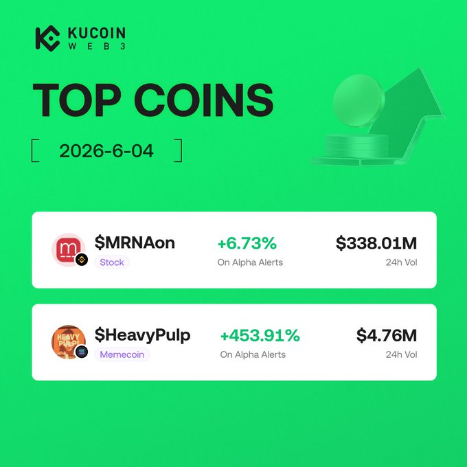 The image features a colorful chart, with different colored bars representing various cryptocurrencies like $MRNA (24h), $HeavyPulp (24h), and some unknown cryptocurrency symbols. The chart also contains numbers for values of these coins at different points in time. Above the bar charts displaying these values, there is text providing an explanation or interpretation about how to read those numbers.
