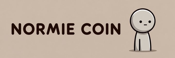 A simple gray cartoon character stands next to the bold text "NORMIE COIN" on a tan background, visually representing the post's theme about "normies"—everyday, non-crypto-savvy people—returning to the market as memecoins gain traction and broader retail interest resurfaces.