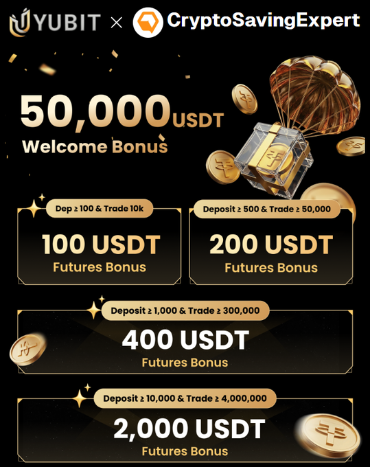 The image features a sign at a YubiT Crypto exchange, promoting a welcome bonus offer of $20000 worth of USDT for new users. The text indicates that registration is free and offers up to 2,000 USDT future bonus positions. This is in line with what the caption says, "Yubit Crypto Exchange currently has up to ...". Users can benefit from these welcome bonuses as they explore different crypto assets and trading strategies on the exchange.