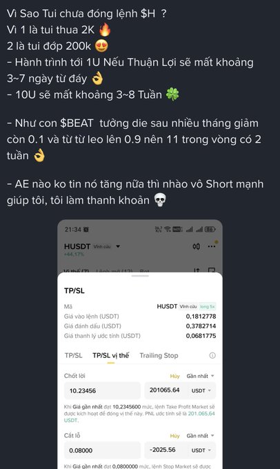 The image shows an open cell phone screen displaying a message or text written in a foreign language. The content of the message appears to be related to trading or investing in cryptocurrency, specifically mentioning Bitcoin. The phone's screen also displays some other information about the trading platform and its features.
