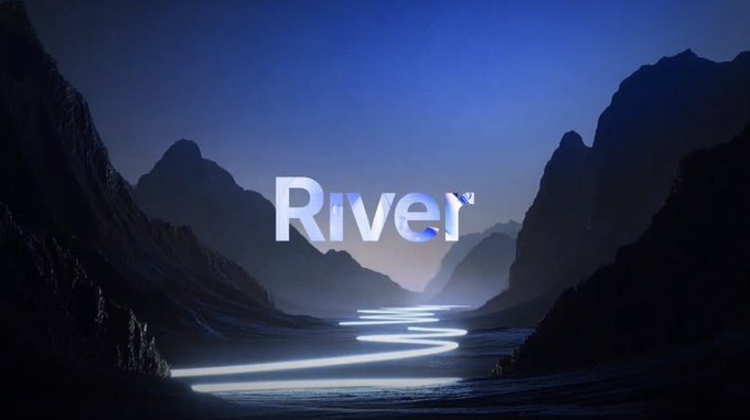 The image features a mountain range under a blue sky at sunset, with the word "River" written above it. The caption below the image reads, "Focus on what is in the image and how it relates to the post." This suggests that the content of the image might be related to rivers or water-related topics, possibly promoting a project or service focused on rivers.