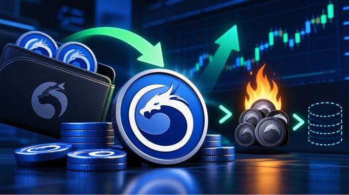 A large blue QuickSwap token logo is prominently displayed alongside stacks of $QUICK coins, a glowing upward arrow, and burning tokens flowing into a digital vault—visually illustrating QuickSwap's ongoing token buyback program and growing bullish momentum. The imagery reinforces the narrative of $QUICK accumulation, with the burning tokens symbolizing supply reduction and the upward chart signaling continued price strength.