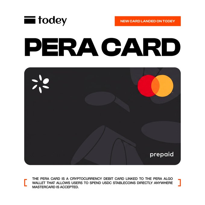 The image shows a black Pera Card advertisement with an orange border. The text on the card reads "Pera Card" and "New Card Launched On Today", indicating that the card has been recently launched or is being advertised today. The card's features, fees, and limits are described in detail, providing potential users with information about the Pera Card.