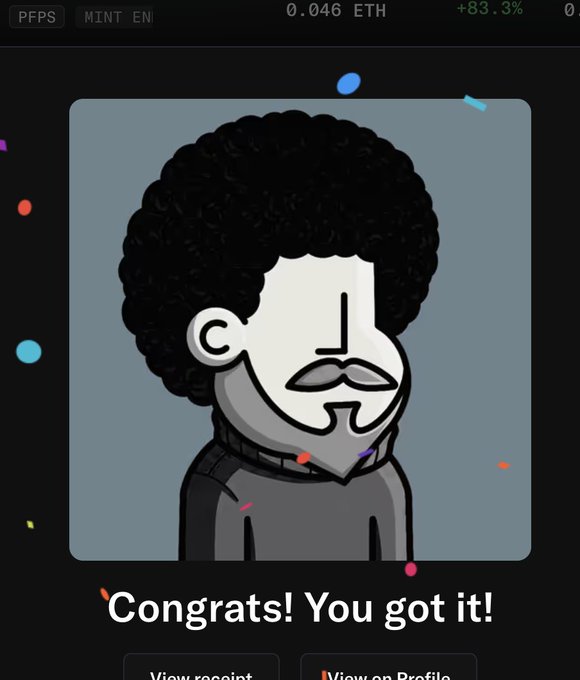 The image features a cartoon character with a black hair style, wearing a gray sweater, and has a mustache and goatee. The character appears to be a man or a boy, depending on the interpretation of the viewer. In the background, there are confetti falling from above, adding a festive atmosphere to the scene.

The image is related to the post because it contains text that congratulates the user for their purchase and mentions another strong community rising in the area. The combination of the cartoon character and the confetti creates an engaging visual experience, possibly drawing attention to the post or promoting a product or service.