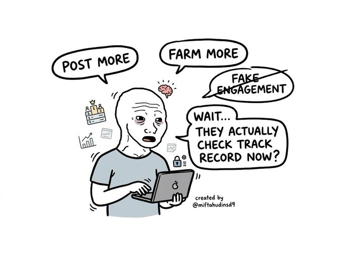 The image features a cartoon depiction of a man using a laptop computer, with text overlaying the scene. The text appears to be humorous or satirical, possibly referencing a social media platform like Twitter. The main focus of the image is on the man's interaction with his laptop and the accompanying text.