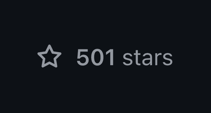 A dark screen displaying a star icon and the text "501 stars", resembling a GitHub repository star count.