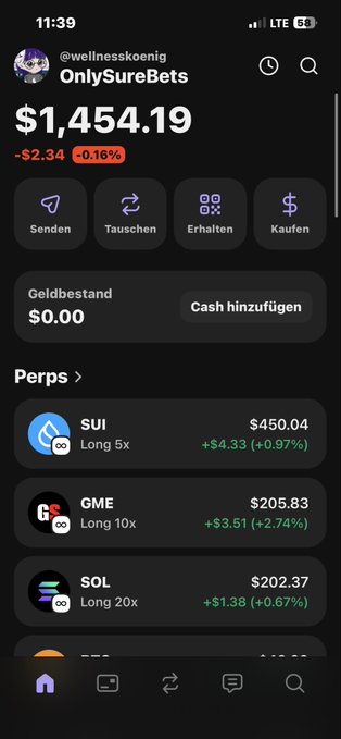 The image shows a phone screen displaying various app icons, including one for a cryptocurrency trading app called "Only SureBets" with a price of $1,145.19. The app's status bar indicates that it has been used more than once in the past hour and is currently at 0.83. The post about the app also mentions that it was locked into a higher entry price, which could be due to its popularity or recent success among users.