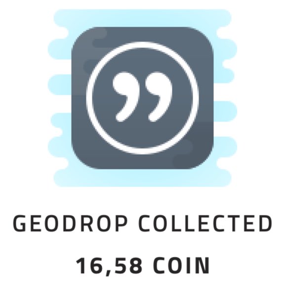 The image features an advertisement for a cryptocurrency called "Geodrop" that has been collected by someone named "one link". The text on the image reads, "I found a Geodrop and collected 16,58 COIN! coin." This indicates that the user has successfully acquired 16,58 coins from the cryptocurrency.