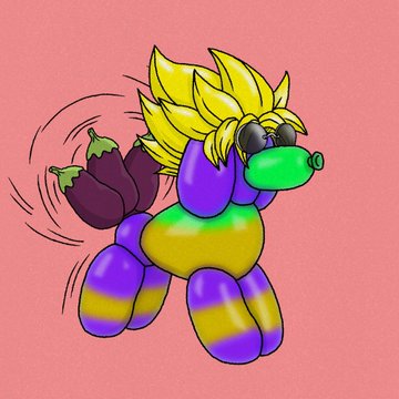 A cartoon pony with a yellow spiky mane and purple-and-green striped body shivers in the cold, with its tail turned into a frosted purple cactus-like form.