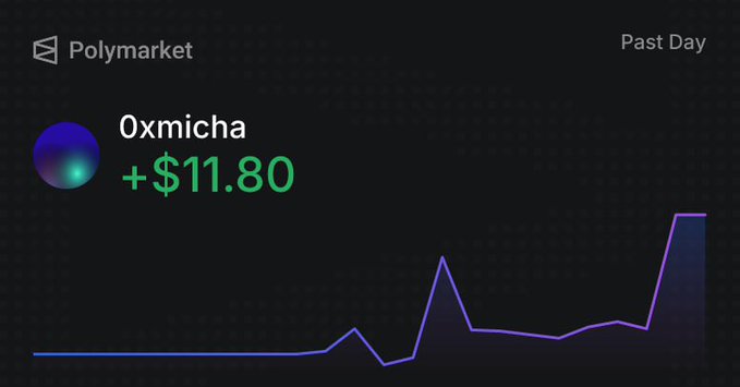 Oxmicha's stock price increased by $11,890 on a recent trade at PolyMarket.