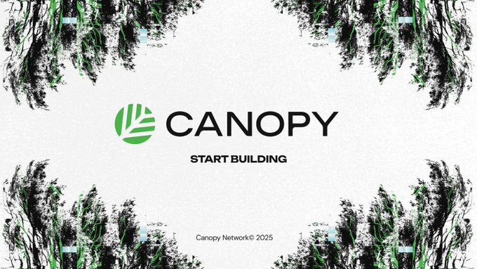 Canopy Network logo with 'START BUILDING' tagline and 'Canopy Network© 2025' at the bottom, surrounded by black and green ink-splatter borders.