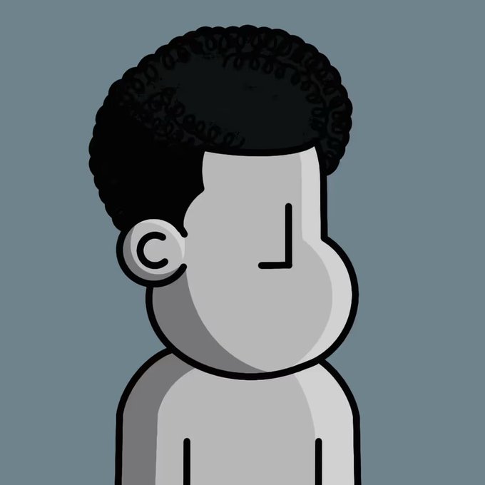The image features a cartoon character with black hair wearing a white shirt against a blue background. The character appears to be smiling or looking off into the distance, suggesting a sense of curiosity or wonder. The post about the character's community has been shared by many people and has received positive feedback from the NPC community for its creativity and humor.