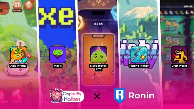 The image features a poster with five different game icons displayed against a pink background. The first icon shows a blue and white X-Men logo, followed by an orange and green pixel art design of a cartoon character. The third icon displays a green and yellow pixel art representation of a cartoon character. The fourth icon is a black and white image of a cartoon character with a sword in its hand. Finally, the fifth icon shows a pink background with a cartoon character holding a sword. The poster also includes text that reads "Focus on what is in the image and how it relates to the post".