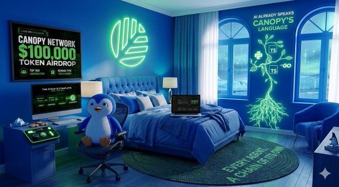 The image shows a bedroom with blue walls, featuring a bed, chair, desk, and a penguin plush toy sitting on top of the bed. The room also has a large window that allows natural light into the space. In front of the bed is a laptop computer, suggesting that this room could be used for work or leisure activities such as gaming. The post about token exposure in cryptocurrency seems unrelated to the bedroom setting and does not provide any relevant information about the room's features or purpose.