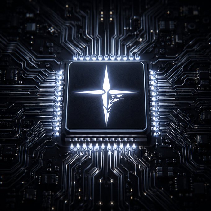 The image features a circuit board with a square-shaped component, possibly a microchip or a circuit board element, surrounded by numerous small lines and dots. The component has a white star symbol on its surface, which stands out against the black background of the circuit board. In the caption provided, it is suggested that this component can be used to develop various tools and infrastructure using an integrated development environment (IDE). This implies that the image could be related to a discussion or tutorial about the capabilities of the component in terms of software development or hardware integration.