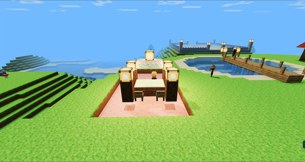 The image features an outdoor scene with a table surrounded by chairs, suggesting that this could be a place for people to gather and socialize or engage in card games like Blackjack. The table appears to have a unique design, possibly made of wood or stone, adding a rustic charm to the setting. A person is standing near the table, likely observing it or waiting for someone else to join them.